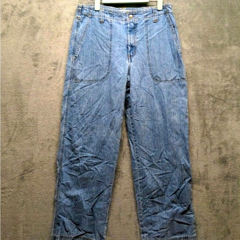5/$20 Vintage MONTANA BLUES Women Jeans High Rise Wide Leg Light Wash W:32 L:31